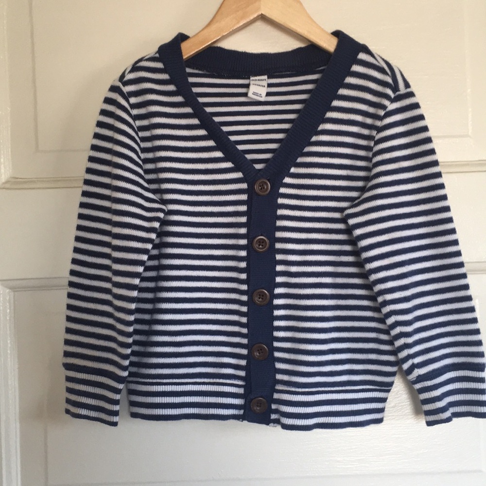 Navy and White Cardigan - Picture 1 of 8